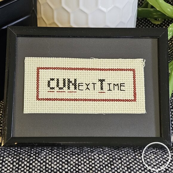 Snarky Hand-Crafted Cross Stitch Designs – C U Next Time - Picture 1 of 1